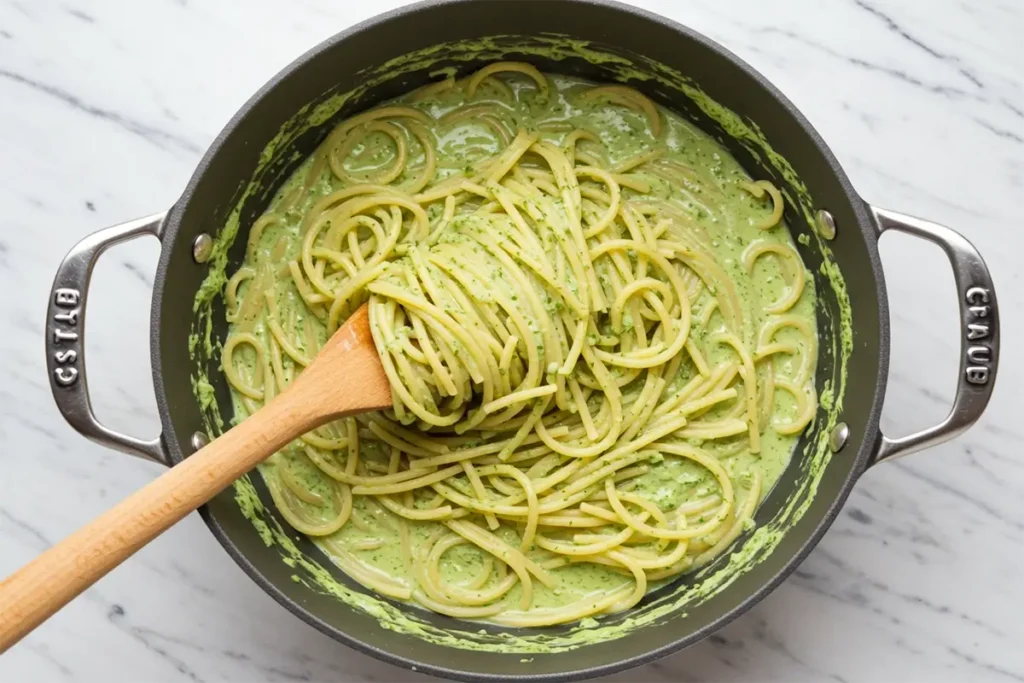 green spaghetti